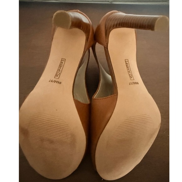 Louise et Cie Brown Leather Peep Toe Ankle Booties Heel Buckle Zip Size 6.5 - Picture 6 of 7